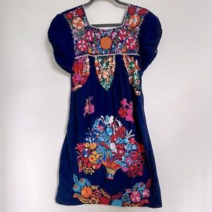 Vintage embroidered Mexican Frida Kahlo dress